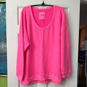 Aerie Cozy Summer Sweatshirt Hot Pink